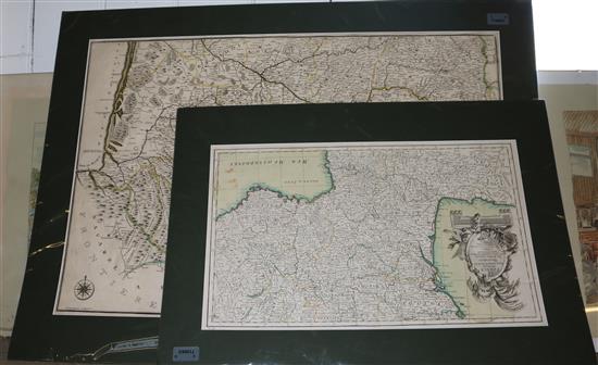 De Fer map of Guienne et Gascogne, 1748 & a Zannoni map, La France divisee par Gouvernments Militaires